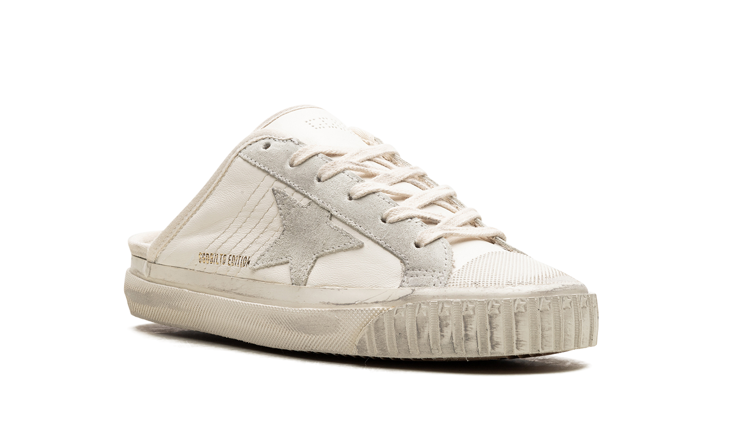 SUPER-STAR SABOT TOE CAP AND HIGH SOLE LEATHER UPPER TOE AND TONGUE SUEDE STAR "WHITE ICE"