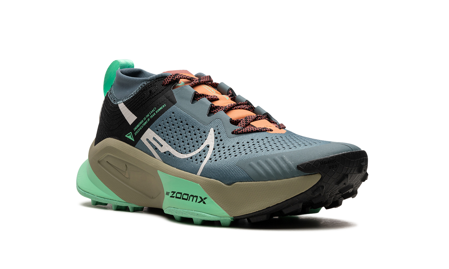 Nike ZoomX Zegama Trail "Light Slate Grey Glow Green Bone Black" DH0623 300
