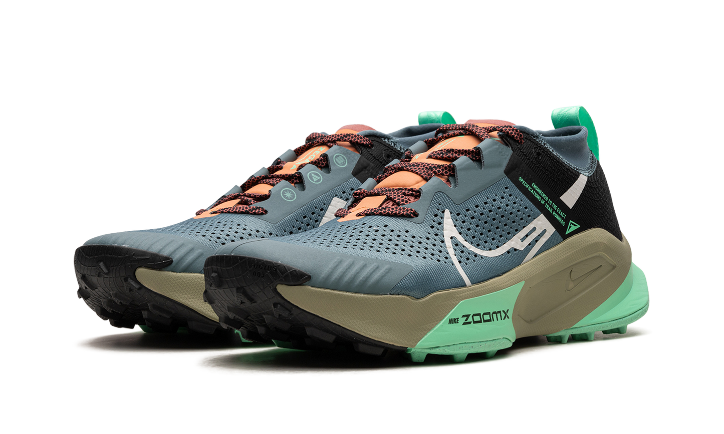Nike ZoomX Zegama Trail "Light Slate Grey Glow Green Bone Black" DH0623 300