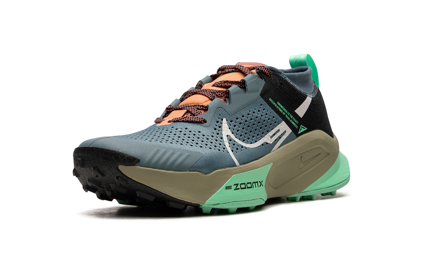 Nike ZoomX Zegama Trail "Light Slate Grey Glow Green Bone Black" DH0623 300