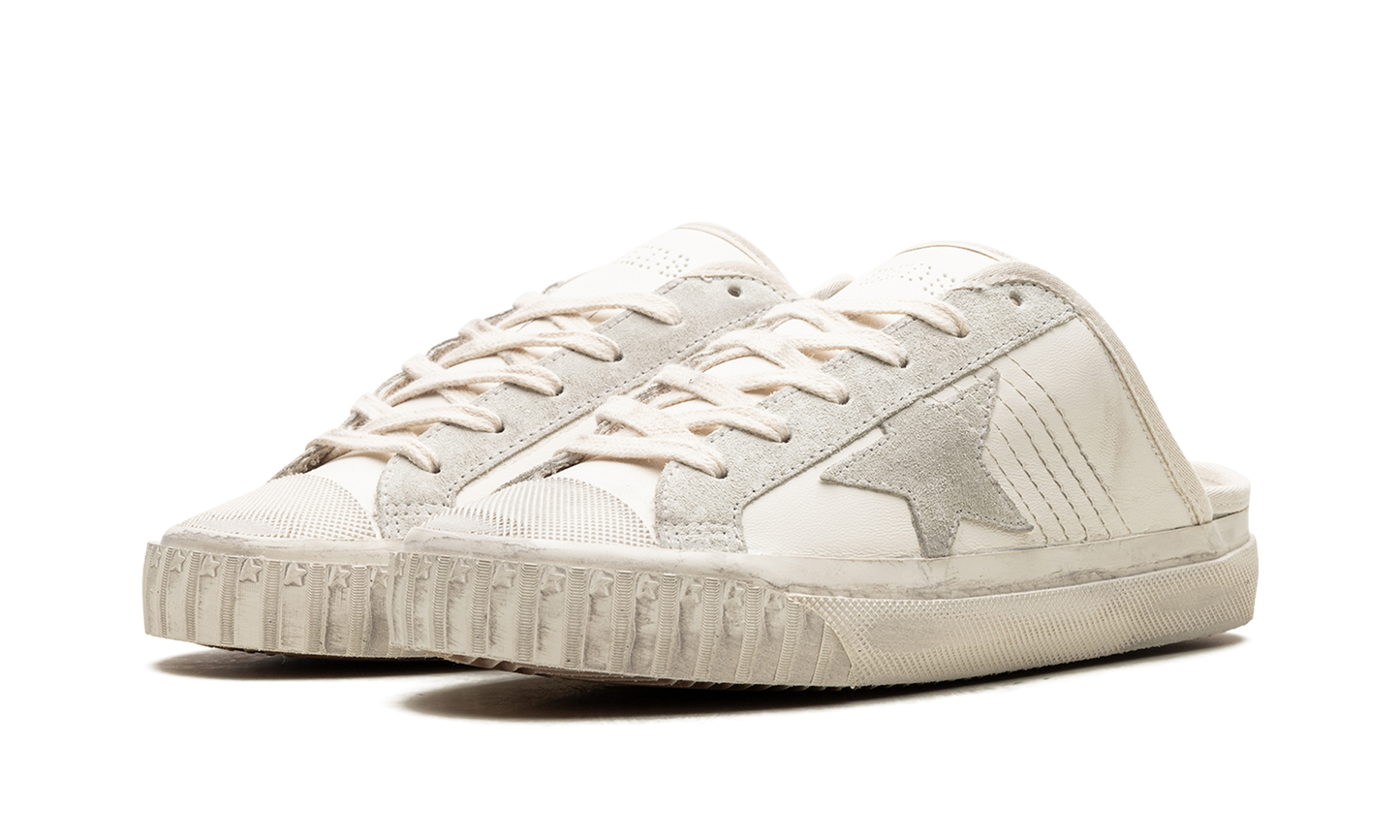 SUPER-STAR SABOT TOE CAP AND HIGH SOLE LEATHER UPPER TOE AND TONGUE SUEDE STAR "WHITE ICE"