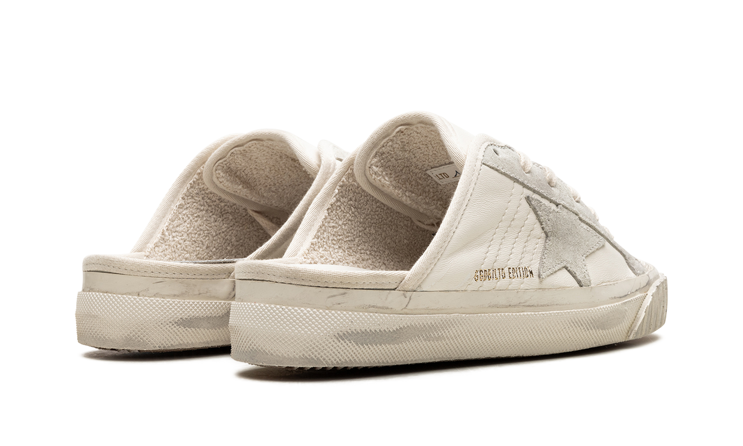 SUPER-STAR SABOT TOE CAP AND HIGH SOLE LEATHER UPPER TOE AND TONGUE SUEDE STAR "WHITE ICE"