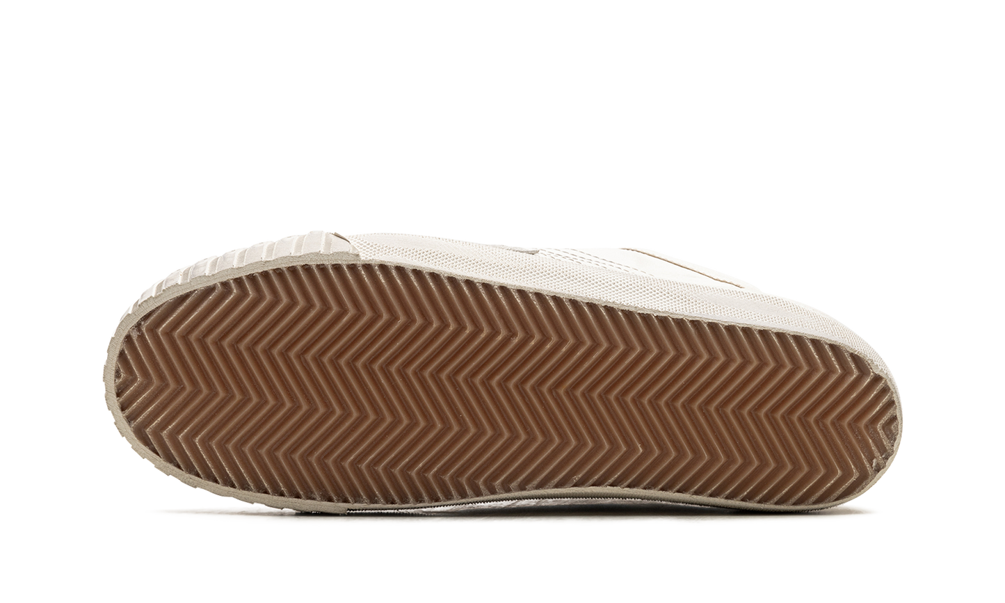 SUPER-STAR SABOT TOE CAP AND HIGH SOLE LEATHER UPPER TOE AND TONGUE SUEDE STAR "WHITE ICE"